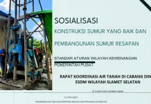Konstruksi Sumur Bor Harus Sesuai Standar demi Jaga Kualitas Air Tanah