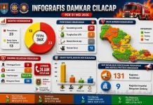 36 Kasus Kebakaran di Cilacap hingga Mei 2026, Dominasi karena Korsleting Listrik