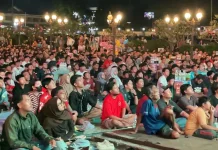 Nobar Timnas Indonesia Bawa Berkah bagi Pelaku UMKM di Alun-Alun Purwokerto