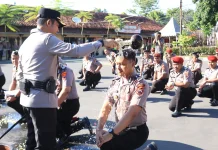 Polres Tegal Gelar Upacara Kenaikan Pangkat dan Wisuda Purna Bakti