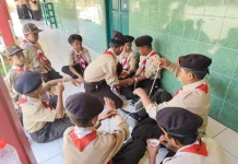 Pramuka SDN Melung Asah Kekompakan Lewat Tutor Sebaya