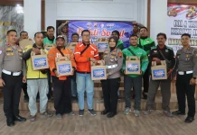 Polantas Polres Tegal Gelar Bakti Sosial Sambut HUT Lalu Lintas Bhayangkara Ke-71
