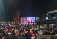 Nobar Dramatis Timnas vs Thailand, Ribuan Suporter Padati Alun-Alun Purwokerto