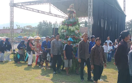 Festival Ruwat Bumi Desa Masaran, 1.500 Lemek dan 15 Gunungan Dikirab