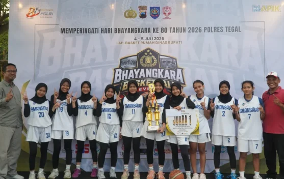 Polres Tegal Tutup Turnamen Basket Pelajar HUT Bhayangkara ke-80