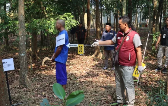 Polres Purbalingga Gelar Rekonstruksi Kasus Pembunuhan Kepala Dusun