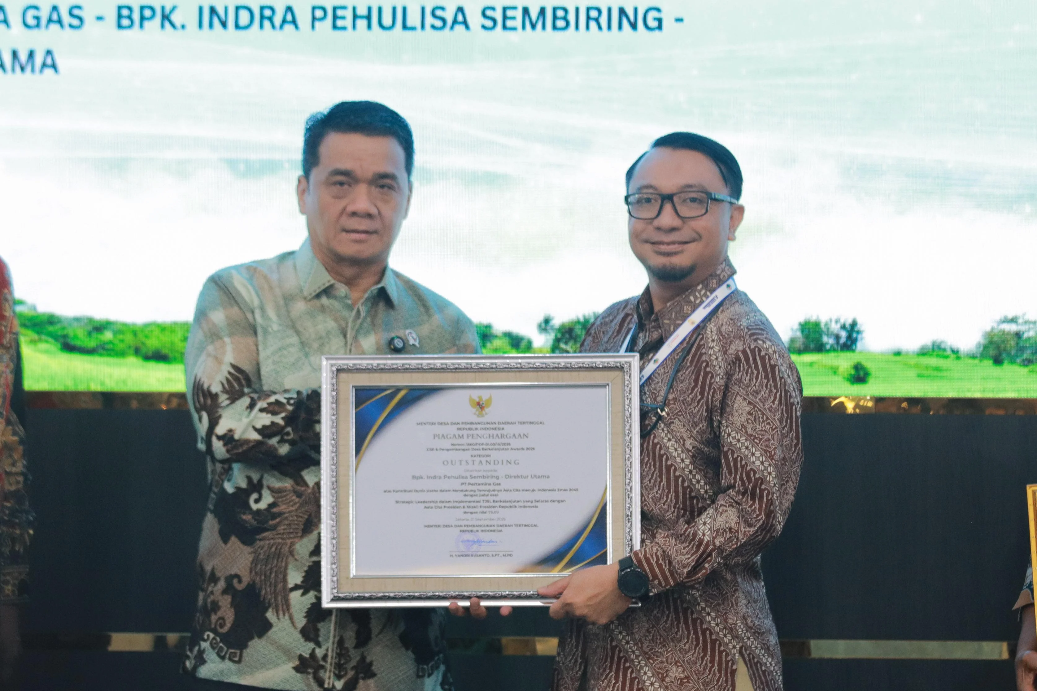 Pertagas Raih Tujuh Penghargaan CSR dan Pengembangan Desa Berkelanjutan Awards | LPP RRI