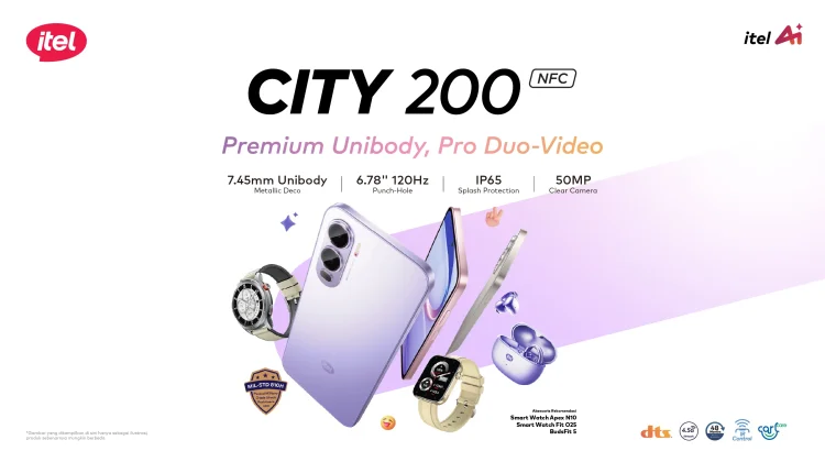 itel City 200, Usung Desain Tipis dan Tangguh untuk Pengguna Urban