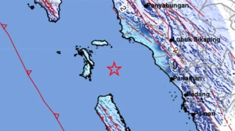 Gempa Magnitudo 5,0 Guncang Barat Daya Pasaman Barat