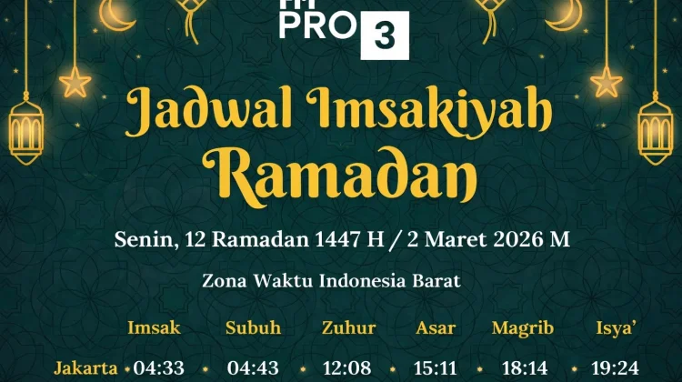 Simak Jadwal Imsak DKI Jakarta, Senin 2 Maret 2026