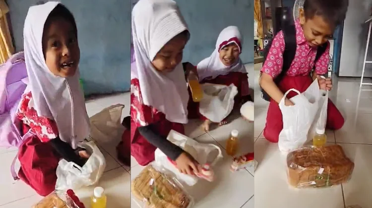 Viral, Ibu Bahagia dan Bersyukur Anaknya Bawa Pulang MBG Ramadan