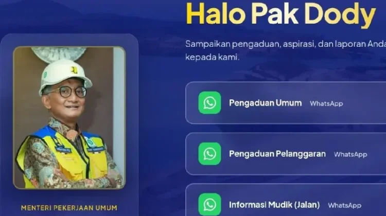 'Halo Pak Dody' jadi Wadah Aduan Publik Kementerian PU