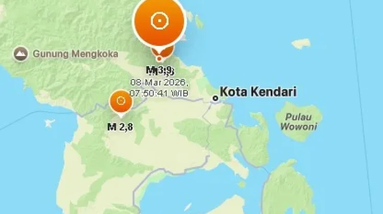 Gempa Magnitudo 3,9 Guncang Timur Laut Konawe, Getaran Terasa di Dua Wilayah