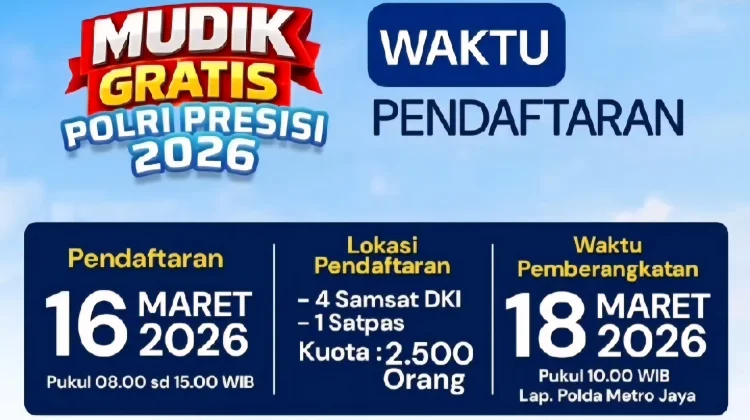 Mudik Gratis Polri 2026 Buka 2.500 Kuota, Simak Syarat dan Lokasi Daftarnya