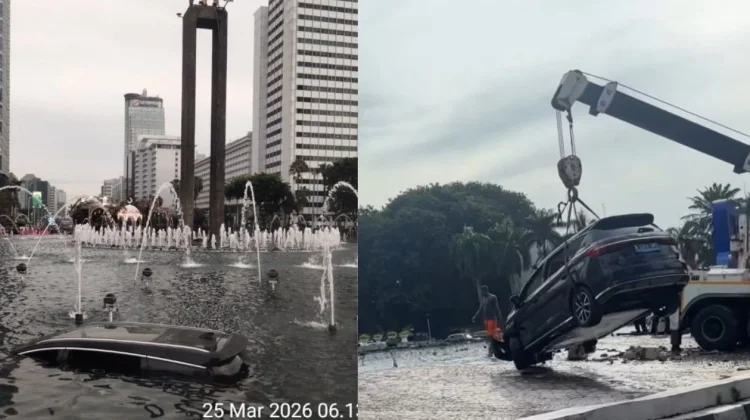 Viral Mobil Nyebur di Kolam Bundaran HI, Begini Reaksi Netizen