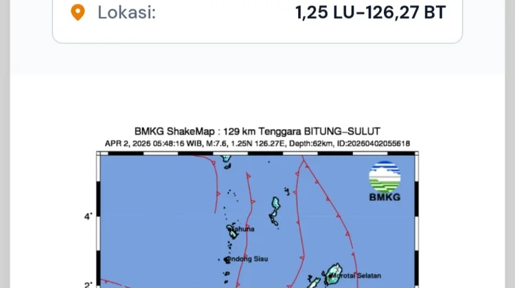 BMKG: Tsunami Teramati di Beberapa Wilayah Pesisir Pascagempa M 7,6