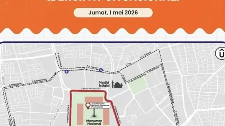 May Day 2026, Ini Panduan Rekayasa Lalin di Kawasan Monas