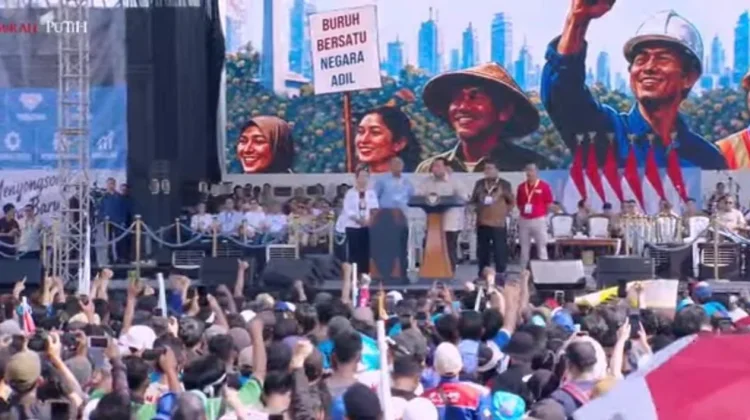 Presiden Prabowo: Saya Jadi Presiden karena Kaum Buruh, Ini Kehormatan Bagi Saya