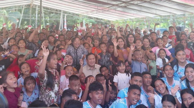 Warga Miangas Sambut Hangat Kedatangan Presiden Prabowo