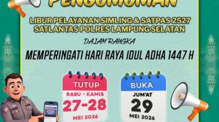 Satlantas Lampung Selatan Beri Dispensasi Perpanjang SIM selama Libur Iduladha