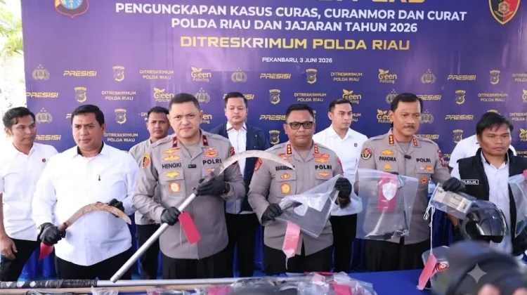 Polda Riau Bongkar 1333 Kasus Kejahatan Jalanan, 525 Tersangka Diamankan