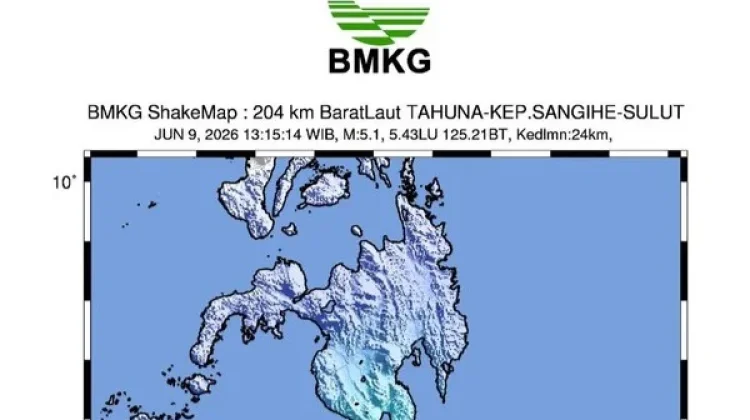 Gempa M 5,1 Guncang Tahuna Kepulauan Sangihe Sulut