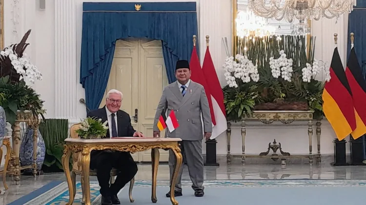 Presiden Prabowo Sambut Kedatangan Presiden Jerman di Istana Merdeka Jakarta