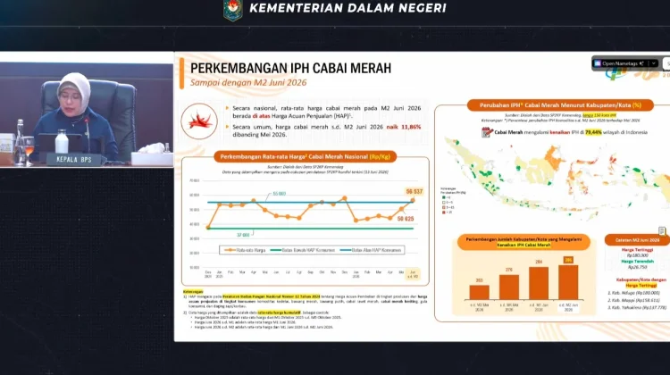 BPS: Cabai Merah Naik di Pekan Kedua Juni