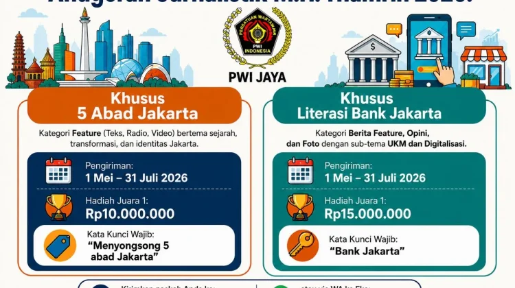 MHT Awards 2026 Jurnalisme Berkualitas, Hadiah Besar menuju Lima Abad Jakarta