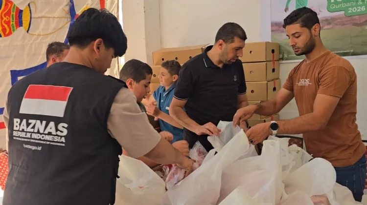 BAZNAS RI Salurkan Daging Kurban bagi Ribuan Pengungsi Palestina di Suriah
