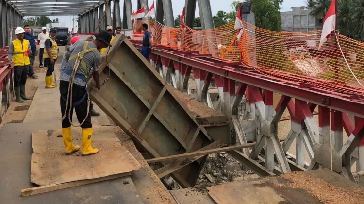 Kementerian PU Percepat Perbaikan Jembatan Bailey Kutablang di Aceh