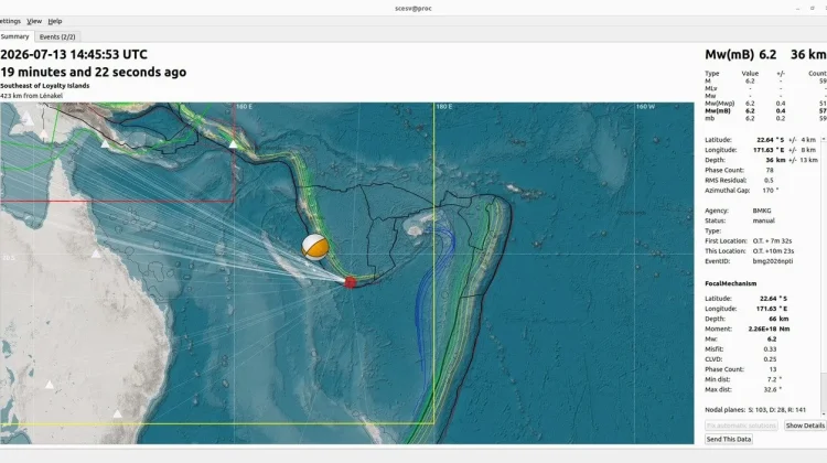 Gempa Tektonik M 6.2 di Barat Daya Tonga tidak Berpotensi Tsunami