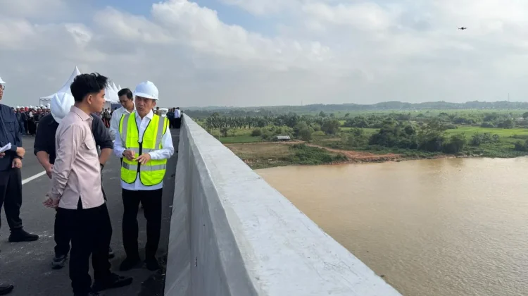 Wapres Tinjau Progres Pembangunan Jembatan Musi V
