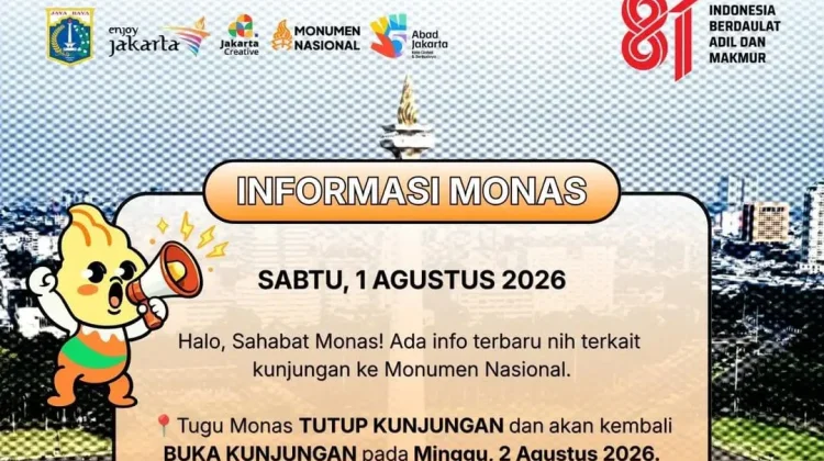 Monas Tutup Kunjungan untuk Zikir dan Doa Kebangsaan Hari Ini