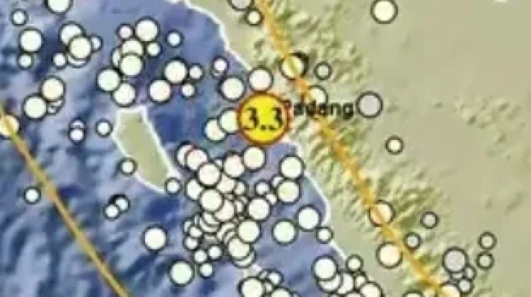 Gempa Magnitudo 3,3 Terjadi di Tenggara Pariaman, Sumatra Barat