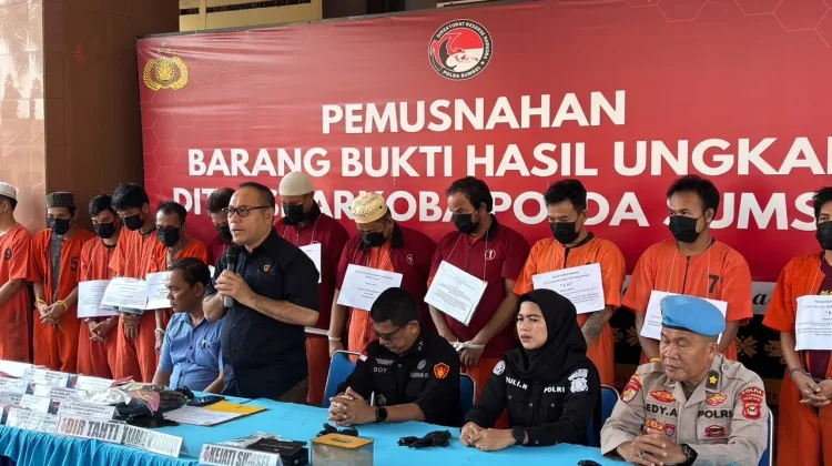 Polda Sumsel Musnahkan 2.665 Gram Sabu dan 196 Ekstasi, 22 Tersangka Diamankan