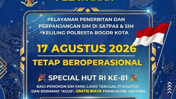HUT ke-81 RI, Warga Bogor Bernama 'Agus' Bisa Bikin SIM Gratis