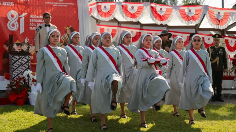 Biarawati Indonesia Ambil Bagian sebagai Paskibra di KBRI Takhta Suci