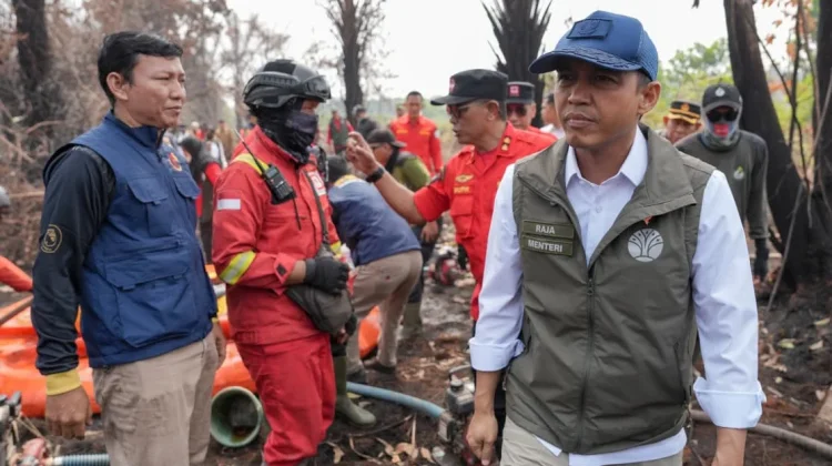 Menhut Tinjau Penanganan Karhutla di Kalba, Sebut Titik Hotspot Menurun