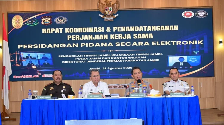Polda Jambi Perkuat Sinergi Penegak Hukum Melalui Persidangan Pidana Elektronik