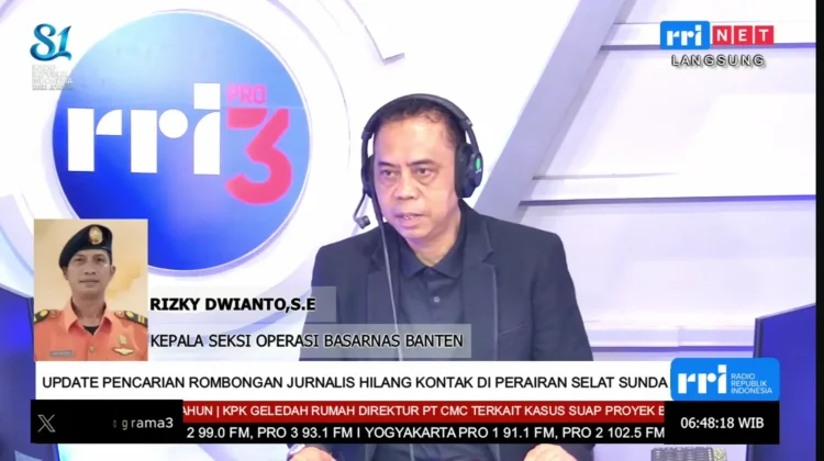 Basarnas Kerahkan 5 Tim Cari Rombongan Jurnalis Hilang di Perairan Selat Sunda