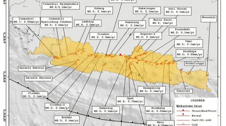 Sesar Aktif Melintasi Surabaya-Pasuruan-Bangkalan, Ini Potensi Magnitudonya