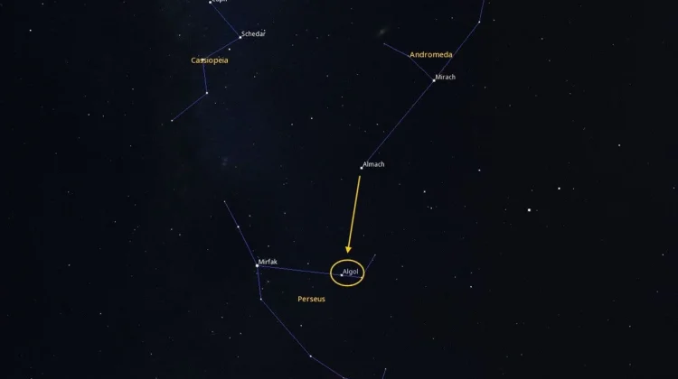 Langit Malam pada Bulan Oktober Diwarnai “Bintang Iblis” dan Nebula Kepala Penyihir