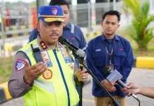Kakorlantas Tinjau Tol Jambi jelang Mudik
