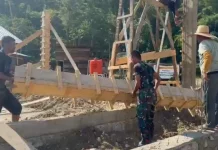 Guyub, TNI Bantu Masyarakat Aceh Bangun Masjid Pascabencana