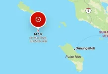 Gempa Magnitudo 5,6 Guncang Wilayah Tenggara Sinabang