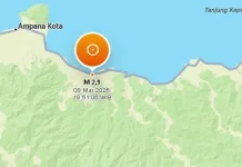 Gempa Magnitudo 2,1 Landa Semenanjung Minahassa Sulawesi