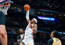 Thunder Hajar Wizards 132-111, SGA Cetak 40 Poin