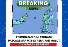 Peringatan Tsunami Dicabut, Situasi Maluku Utara Berangsur Kondusif