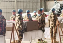 UNIFIL Gelar Upacara Penghormatan Tiga Prajurit TNI yang Gugur